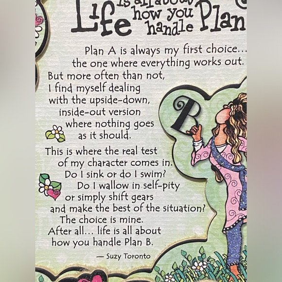 Blue Mountain Arts “Life is all about How You Handle Plan B” magnet w/easel back - Picture 7 of 11